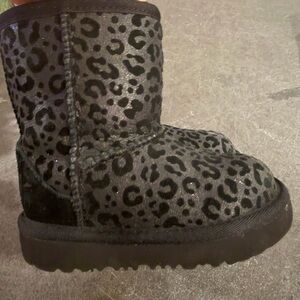UGG Kids Black Leopard Boots